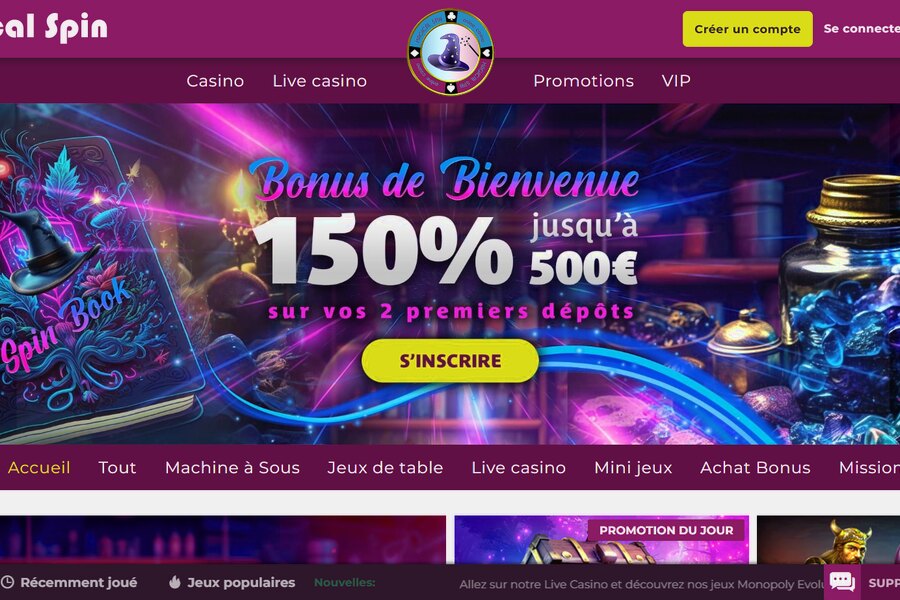 Magical Spin Casino : Page de Connexion